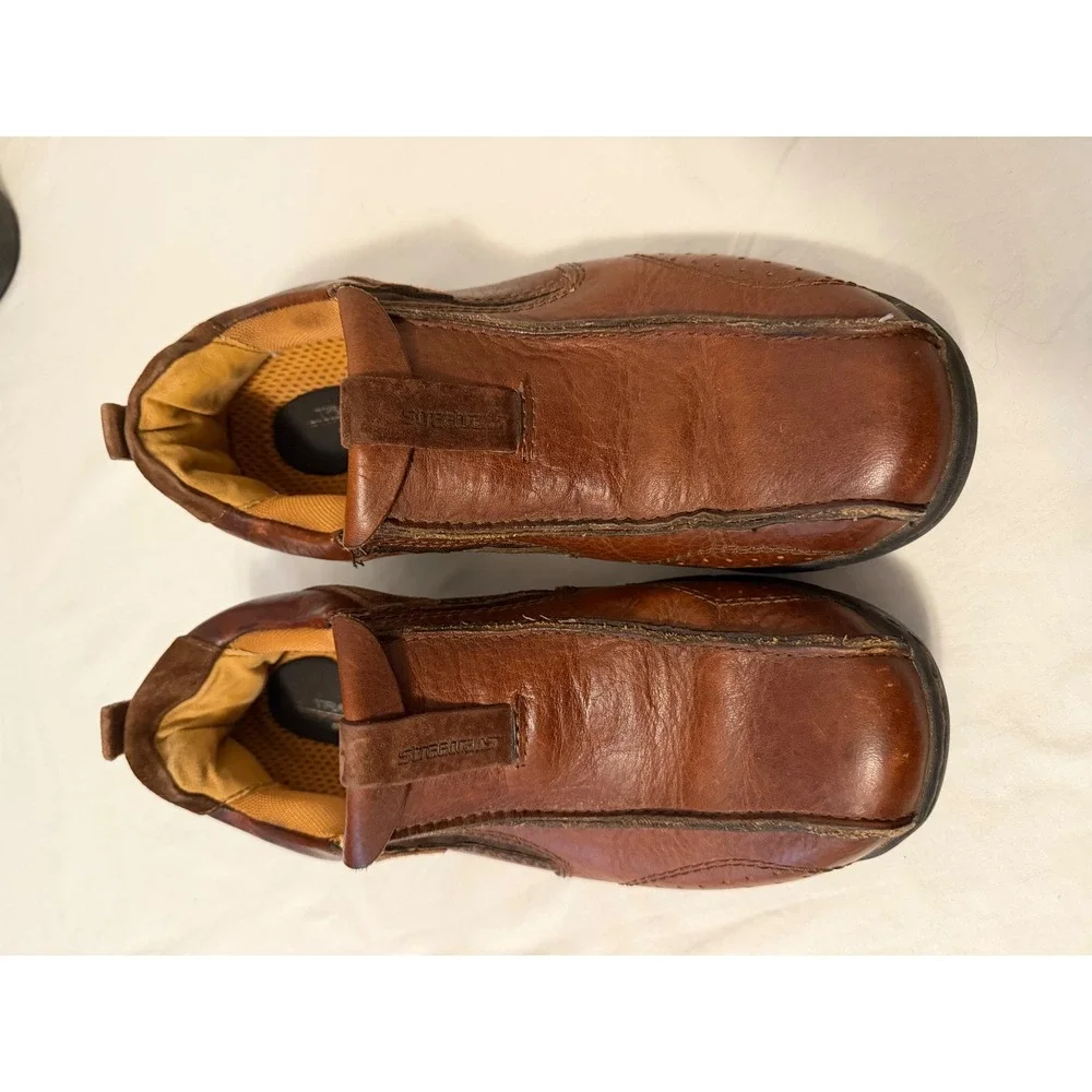 Streetcars Saddleback Mens Brown Leather Slip On Loafers 9.5 M